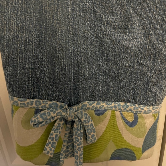 3 Sisters Green and Blue Patterned Jacket and Jean set. In like new condition. - Picture 6 of 12